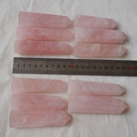 5KG 11LB 60Pcs Natural Pink Rose Quartz Crystal Point Tower Healing Wholesales