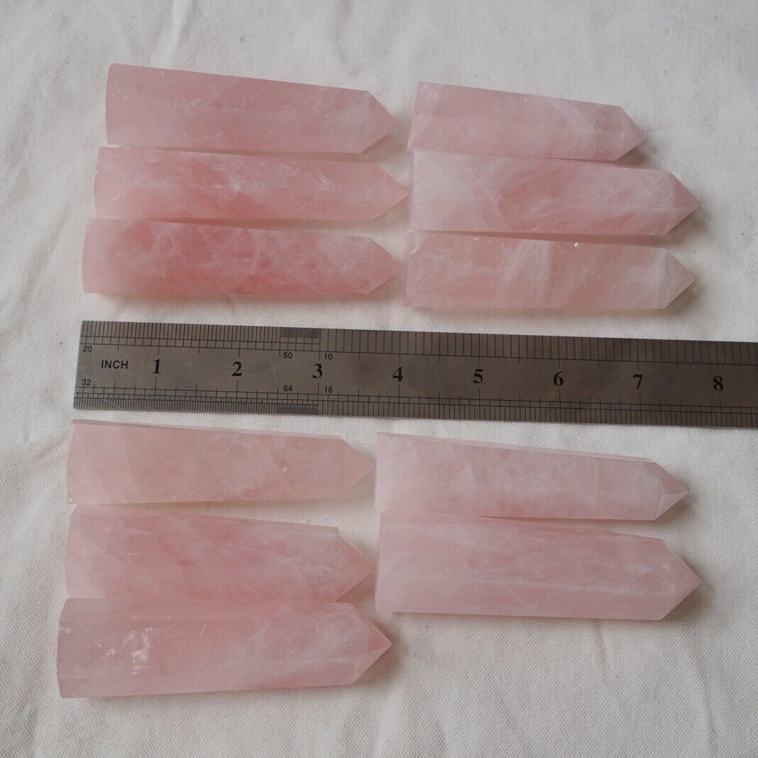 5KG 11LB 60Pcs Natural Pink Rose Quartz Crystal Point Tower Healing Wholesales