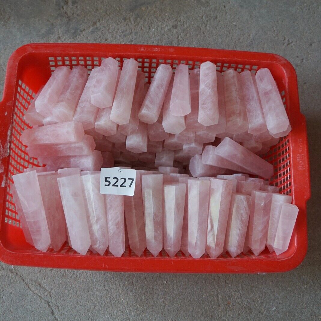 5KG 11LB 60Pcs Natural Pink Rose Quartz Crystal Point Tower Healing Wholesales