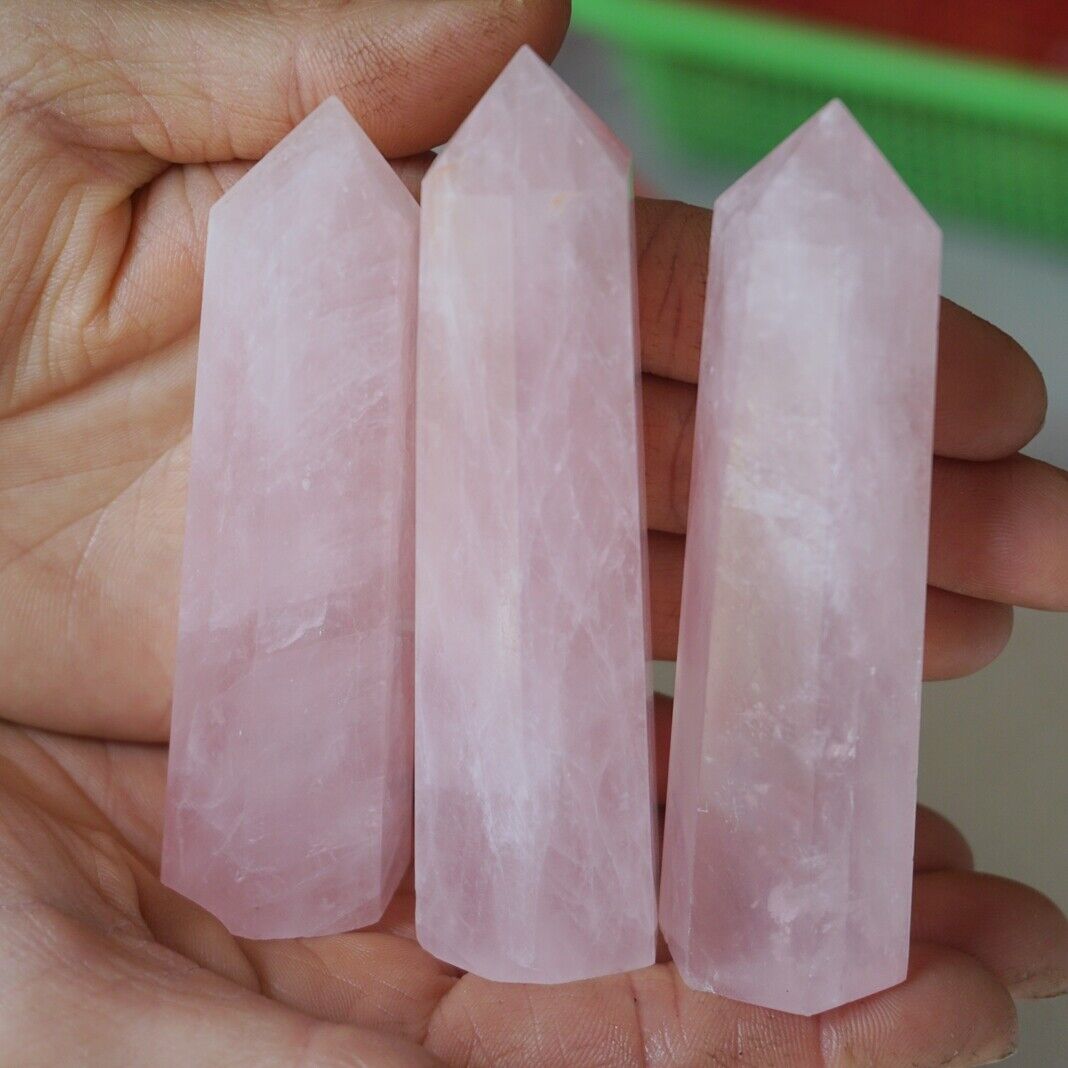 5KG 11LB 60Pcs Natural Pink Rose Quartz Crystal Point Tower Healing Wholesales