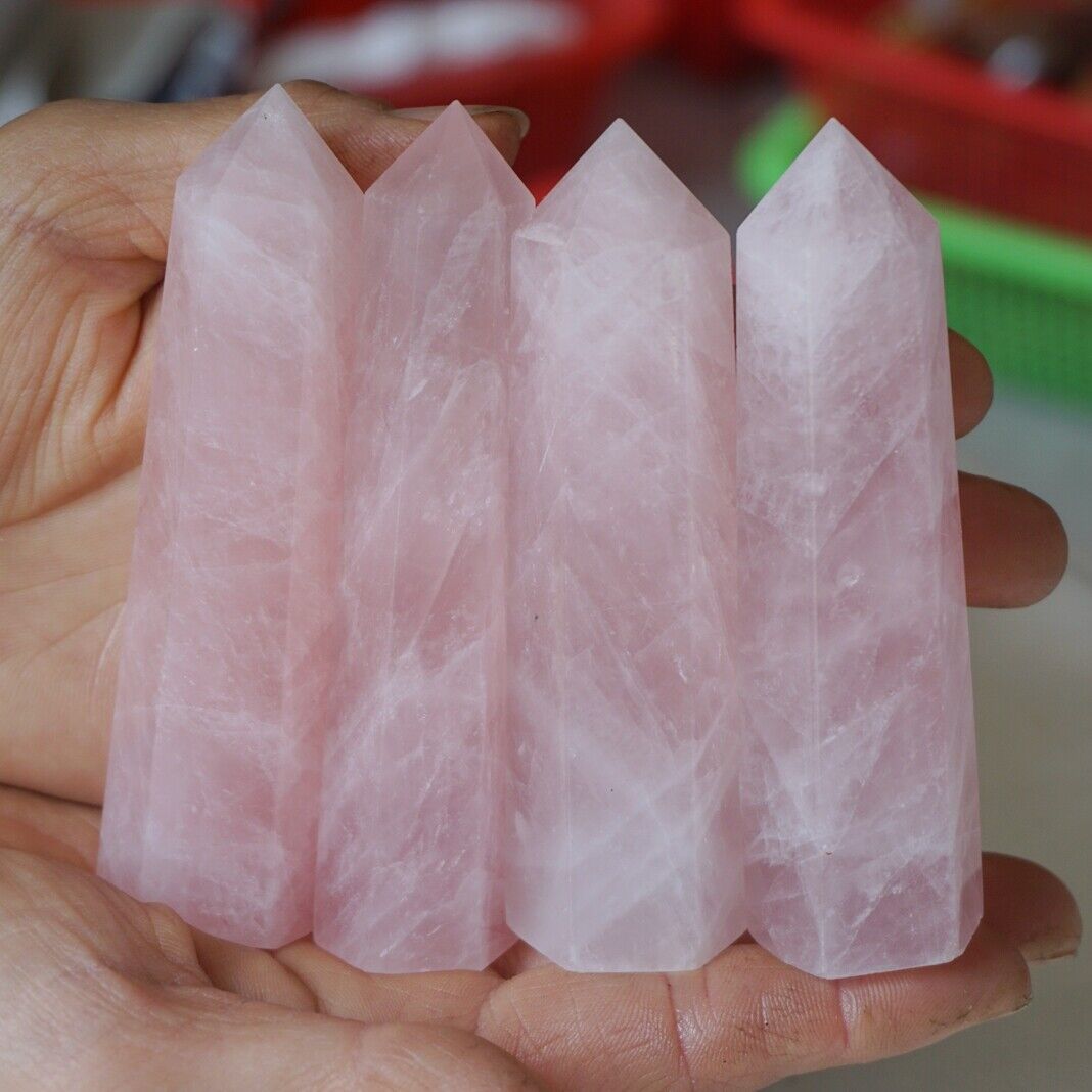 5KG 11LB 60Pcs Natural Pink Rose Quartz Crystal Point Tower Healing Wholesales