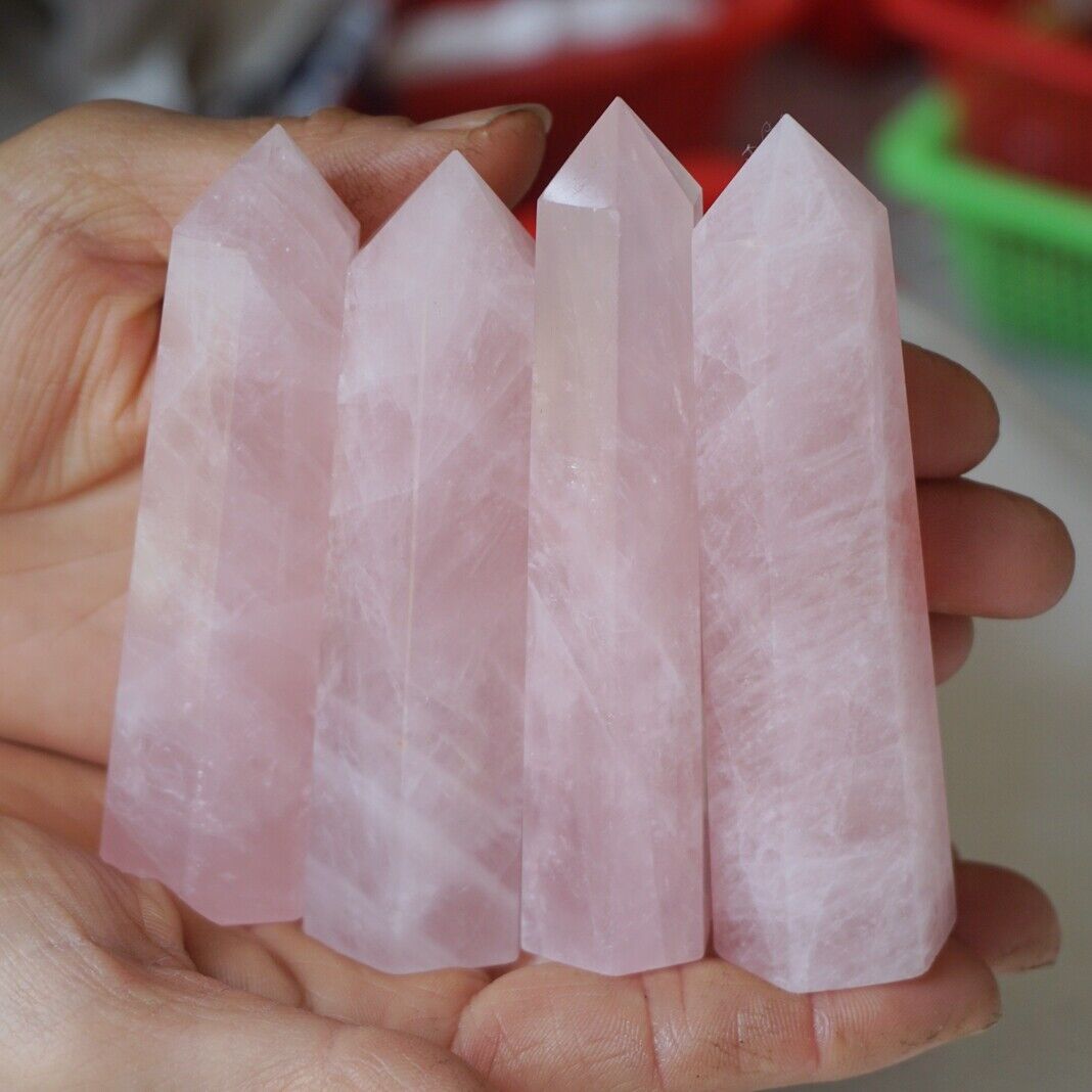 5KG 11LB 60Pcs Natural Pink Rose Quartz Crystal Point Tower Healing Wholesales