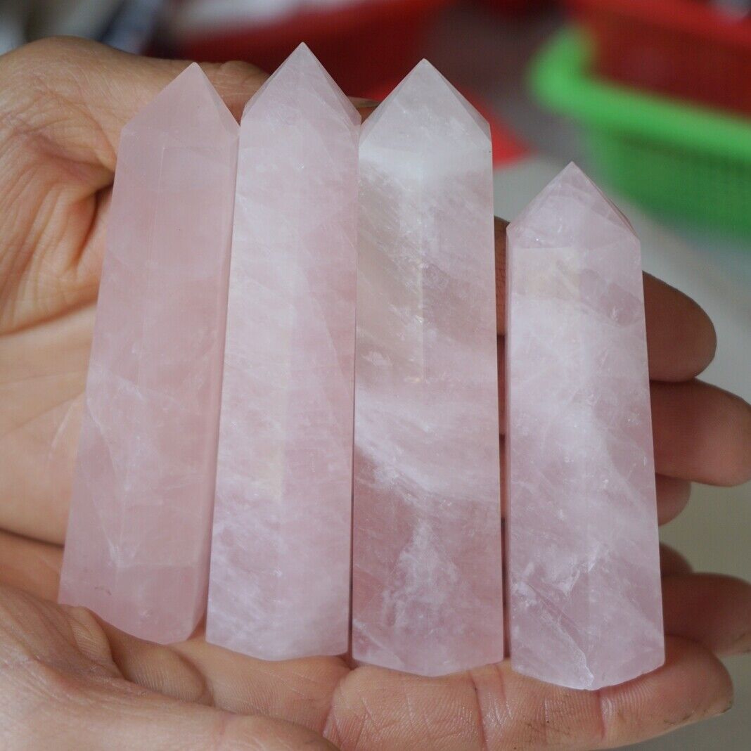 5KG 11LB 60Pcs Natural Pink Rose Quartz Crystal Point Tower Healing Wholesales