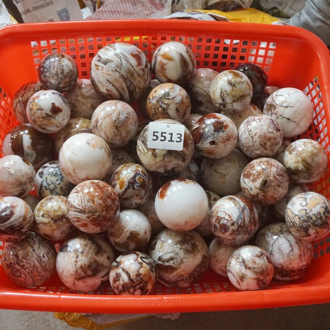 5Kg 20Pcs 11LB Natural Dragon Banded Carnelian Agate Crystal Sphere Ball Healing 49-67mm