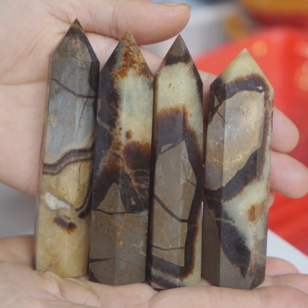 2KG 4.4LB 24Pcs Natural Dragon Septarian Geode Quartz Crystal Point Tower Healing