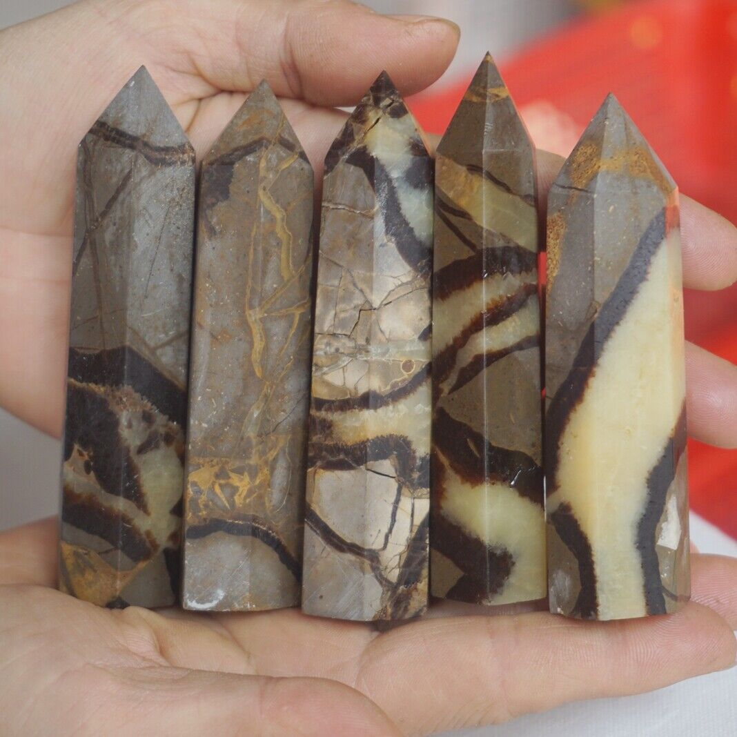 2KG 4.4LB 24Pcs Natural Dragon Septarian Geode Quartz Crystal Point Tower Healing