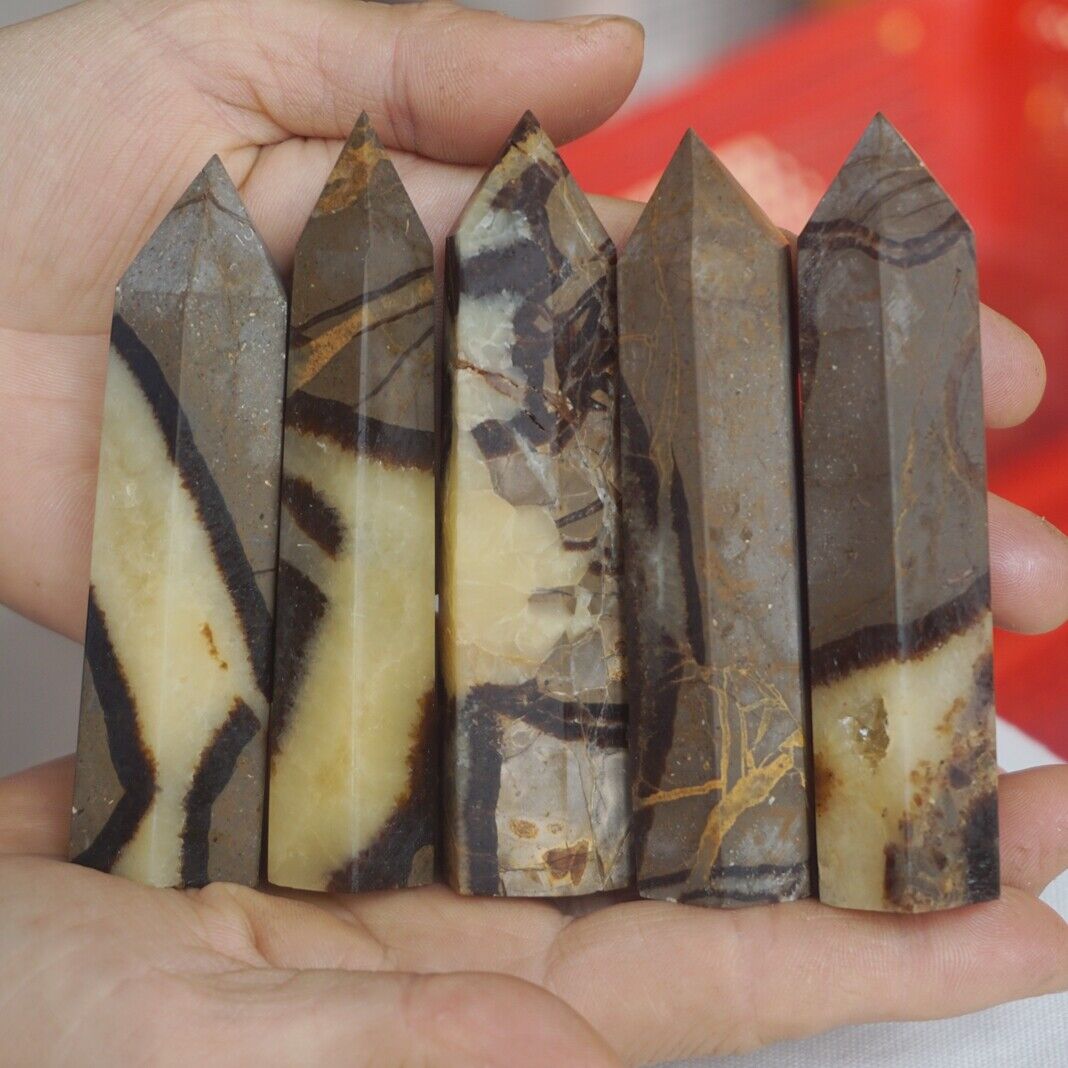 2KG 4.4LB 24Pcs Natural Dragon Septarian Geode Quartz Crystal Point Tower Healing