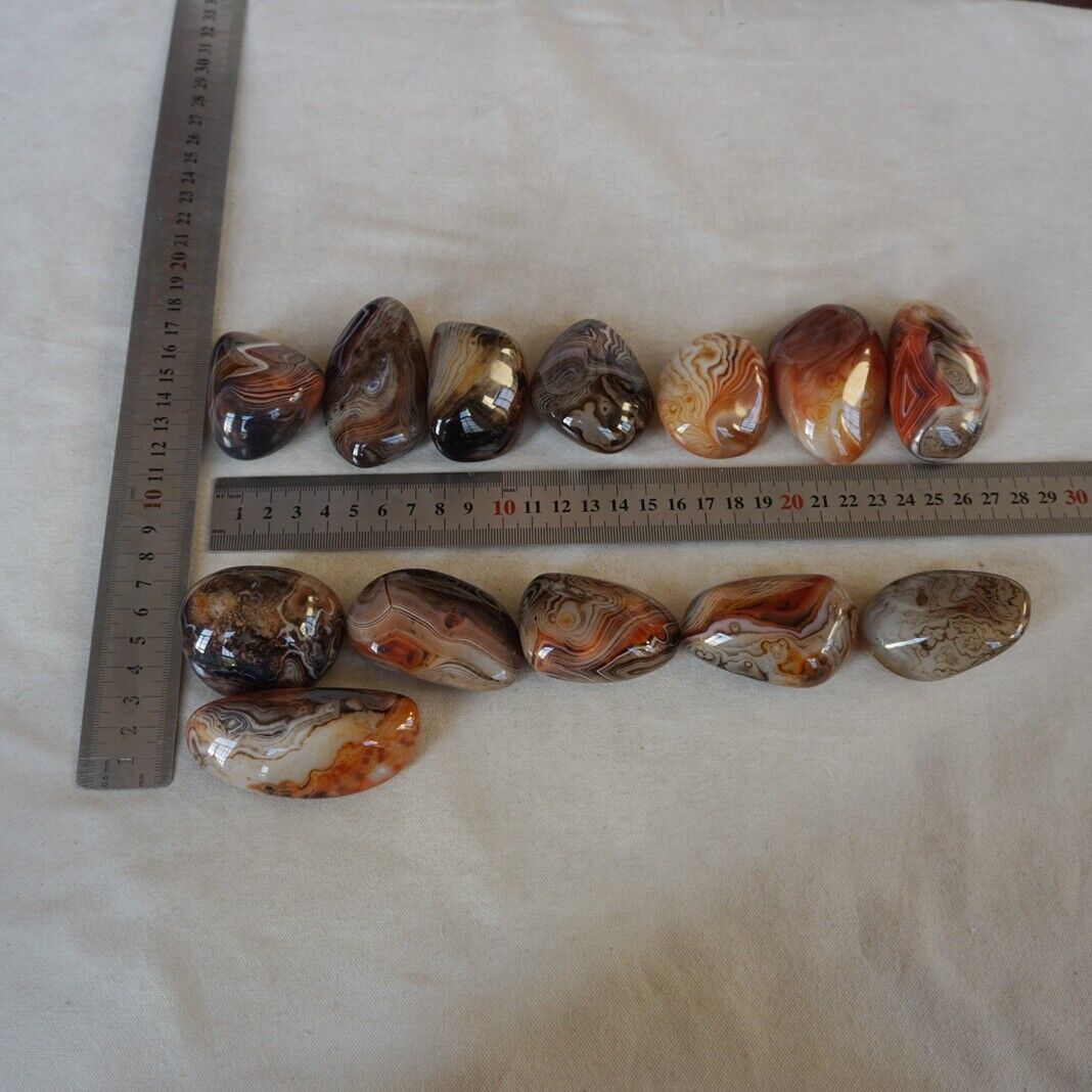 5KG 11LB 55Pcs Natural Banded Sardonyx Carnelian Silk Agate Crystal Palm Stones Healing