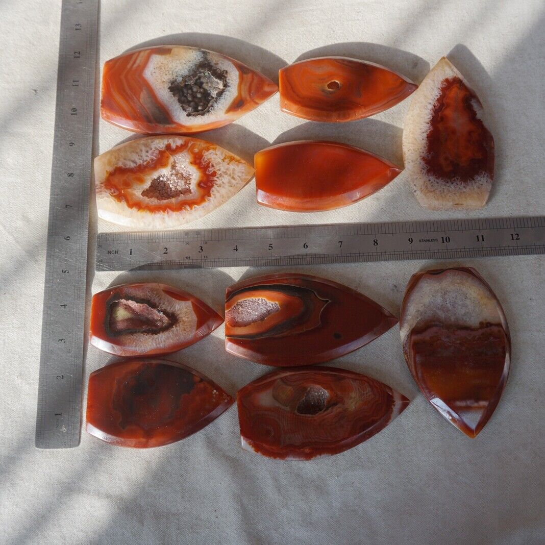 20Pcs 3.2KG Natural Red Carnelian Agate Quartz Crystal Geode Flame Point Healing