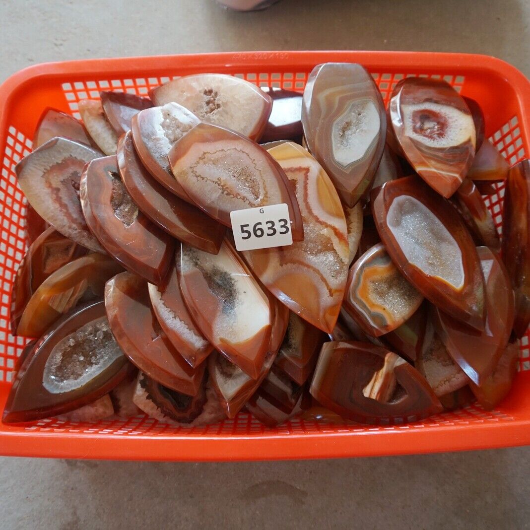 20Pcs 3.2KG Natural Red Carnelian Agate Quartz Crystal Geode Flame Point Healing