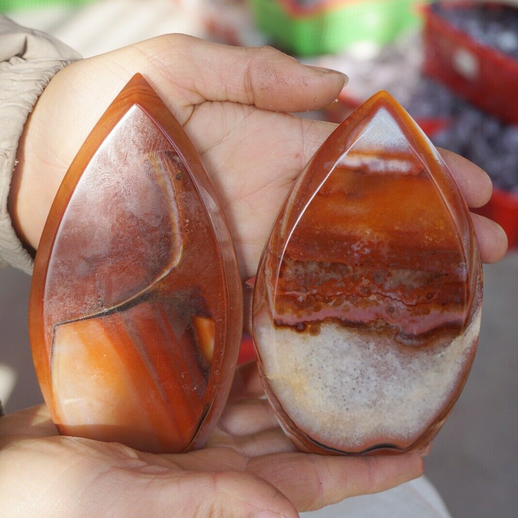 20Pcs 3.2KG Natural Red Carnelian Agate Quartz Crystal Geode Flame Point Healing