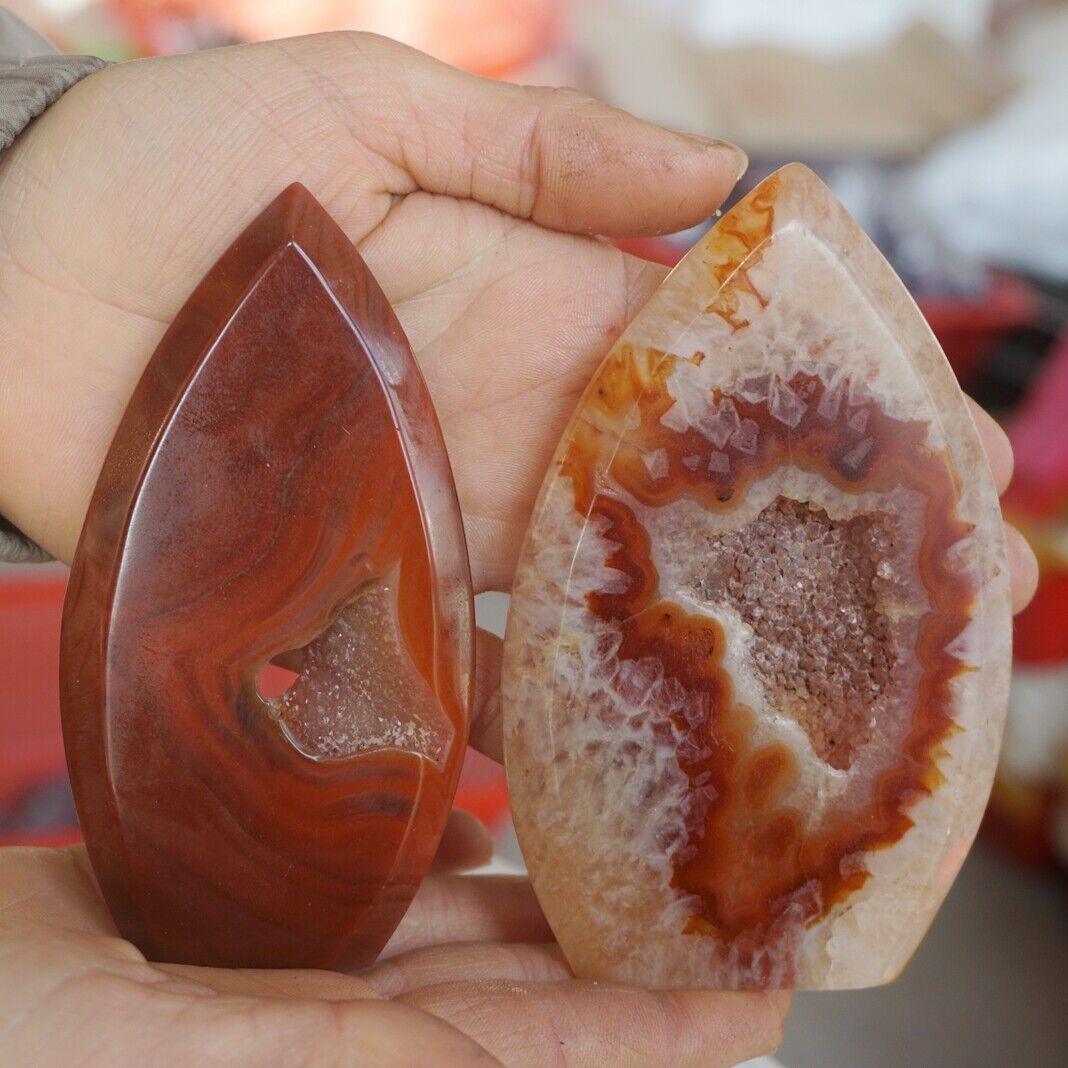 20Pcs 3.2KG Natural Red Carnelian Agate Quartz Crystal Geode Flame Point Healing
