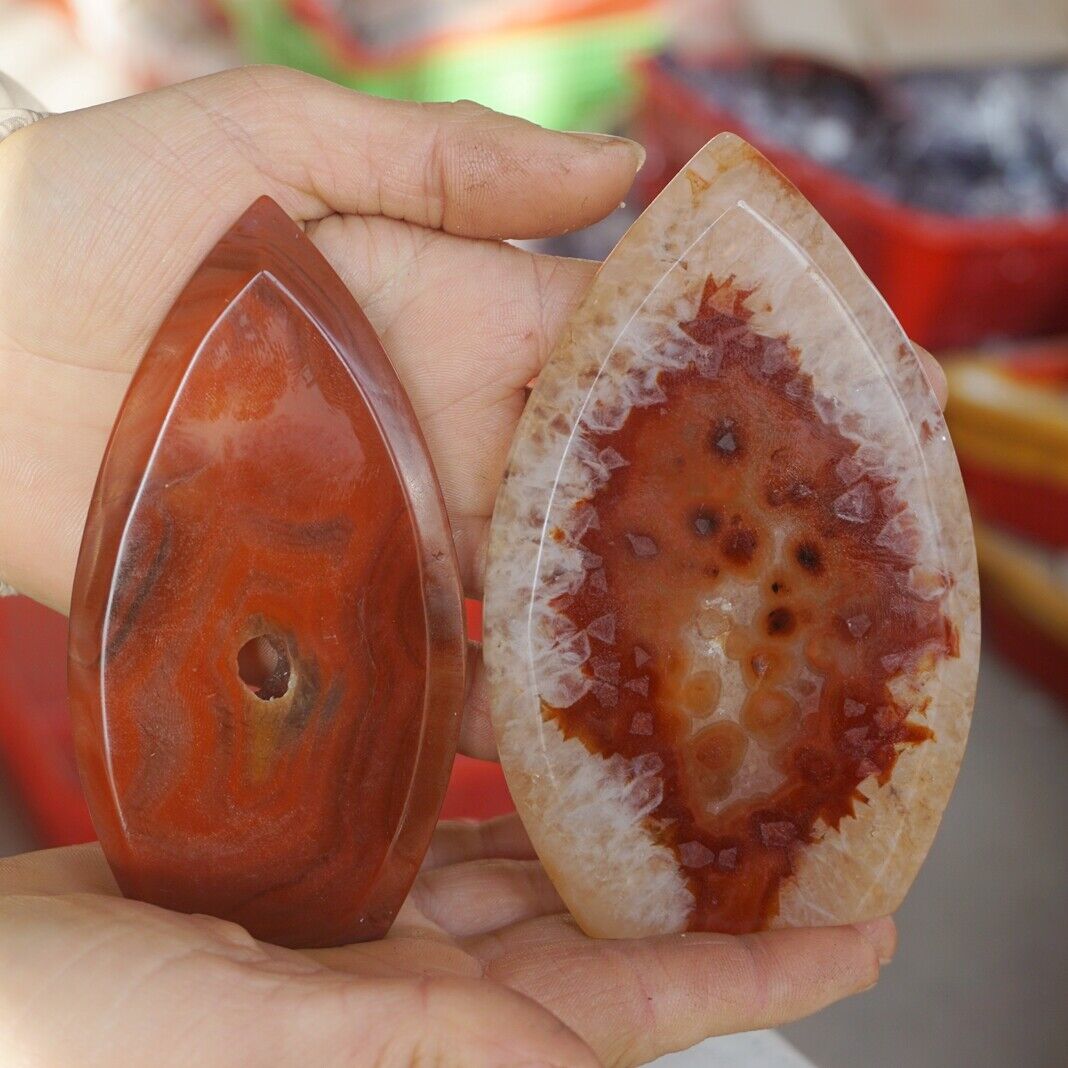 20Pcs 3.2KG Natural Red Carnelian Agate Quartz Crystal Geode Flame Point Healing