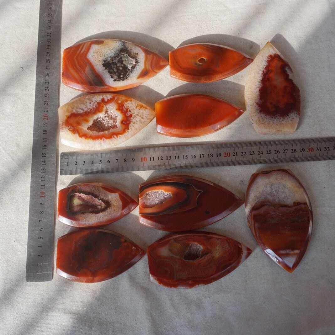 20Pcs 3.2KG Natural Red Carnelian Agate Quartz Crystal Geode Flame Point Healing
