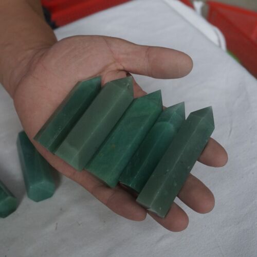 2kg 4.4LB 24Pcs Natural Green Aventurine Jade Crystal Point Tower Polished Healing