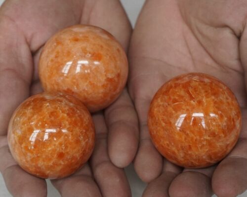 2KG 4.4LB 8-9Pcs Natural Sunstone Quartz Crystal Sphere Ball Polished Healing Brazil