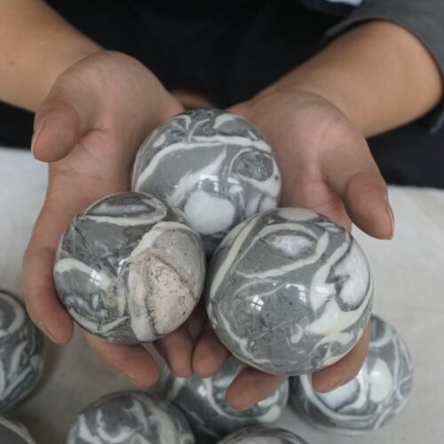 6kg 13LB 15Pcs Natural Shell Stone Thousand Eye Jasper Crystal Sphere Ball Healing