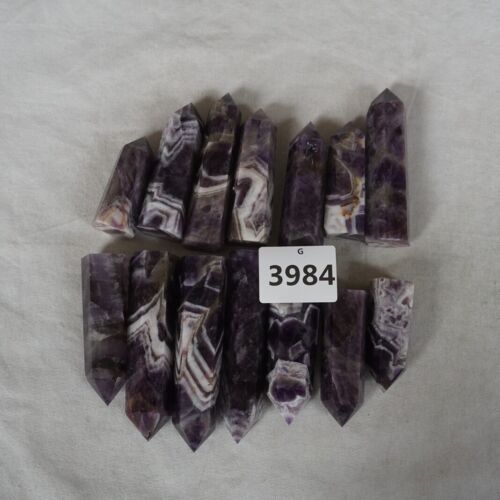 28Pcs 2kg 4.4LB Natural Phantom Chevron Amethyst Quartz Crystal Point Tower Healing