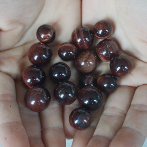 1KG 2.2LB 195Pcs Natural Red Tiger Eye Quartz Crystal Sphere Ball Healing 12-17mm