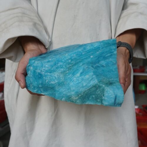 6.1kg 13.5LB 8.5" Rare Blue Lazulite Gem Quartz Crystal Cut from Rough Stones Tibet