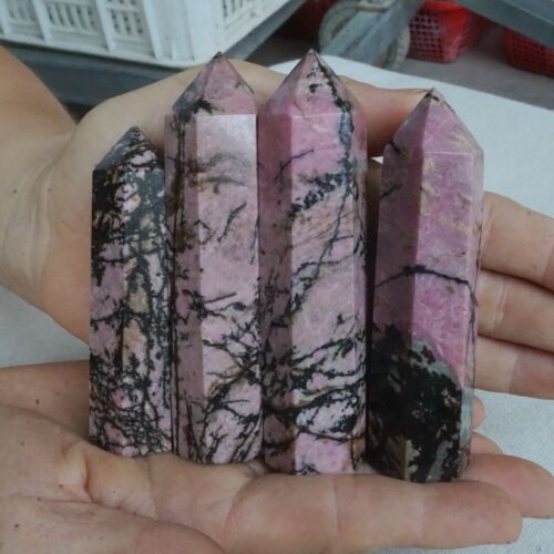 5kg 11LB 45Pcs Natural Rhodonite Quartz Crystal Point Tower Polished Healing Brazil Wholesale Lot