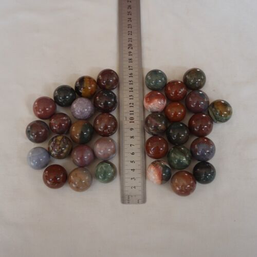 1KG 2.2LB 33Pcs Natural Ocean Jasper Onyx Quartz Crystal Sphere Ball Healing 26-29mm