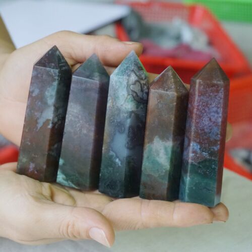 5KG 11LB 55Pcs Natural Ocean Jasper Onyx Quartz Crystal Point Tower Polished Healing