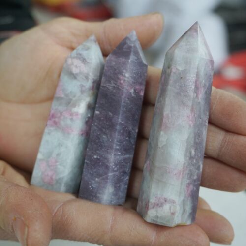 2KG 4.4LB 26Pcs Natural Red Tourmaline Quartz Crystal Points Tower Obelisk Healing Bulk