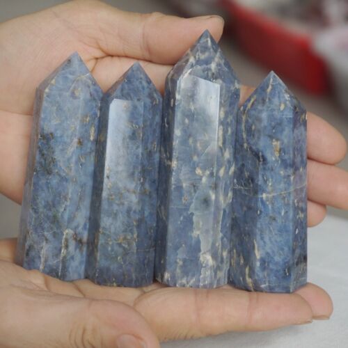 24Pcs 2KG,4.4LB Natural Blue Rose Quartz Crystal Point Tower Polished Healing Brazil