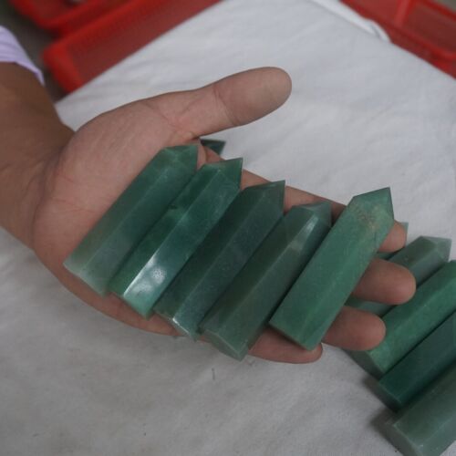 2kg 4.4LB 24Pcs Natural Green Aventurine Jade Crystal Point Tower Polished Healing