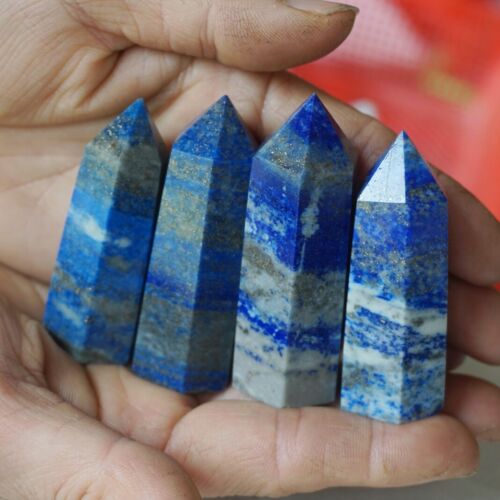 4.4LB 2KG 32Pcs Natural Lapis Lazuli & Pyrite Crystal Point Tower Healing