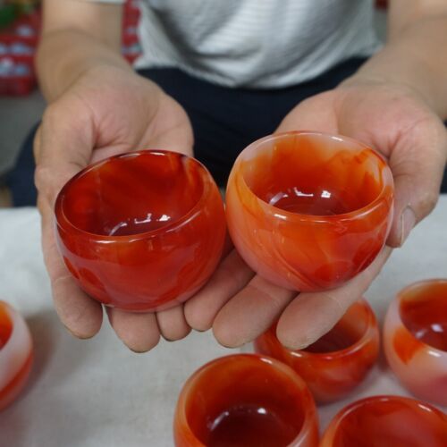 20Pcs Manmade Art Agate Carnelian Quartz Crystal Bowl Cup Carving Healing Wholesales Lot