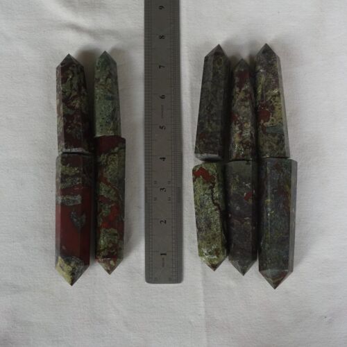 2.2LB 10Pcs Natural Dragon Blood Gem Stone Jasper Crystal Point Tower Healing