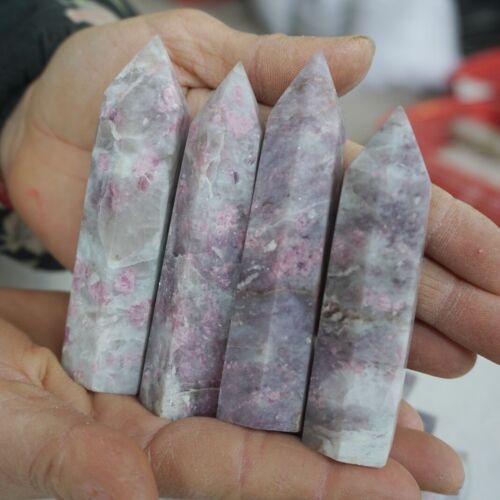 2KG 4.4LB 26Pcs Natural Red Tourmaline Quartz Crystal Points Tower Obelisk Healing Bulk