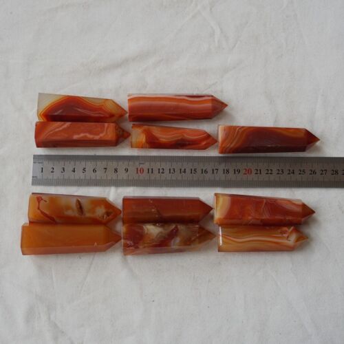 4.4LB 2KG 22Pcs Natural Red Carnelian Agate Crystal Point Tower Polished Healing