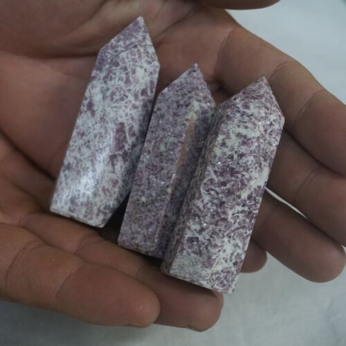 2KG 20Pcs 4.4LB Natural Purple Mica Lepidolite Crystal Point Tower Healing Africa .