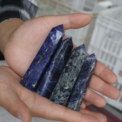 5KG 11LB 75Pcs Natural Blue Sodalite Crystal Point Tower Obelisk Polished Healing