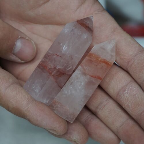 2kg 4.4LB 20-24Pcs Natural Red Hematoid Quartz Crystal Gem Stone Point Tower Healing