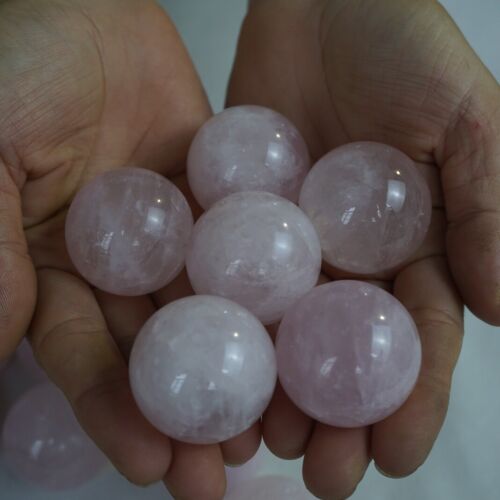 2KG 4.4LB 36Pcs Small Natural Pink Rose Quartz Crystal Sphere Ball Healing 32-35mm