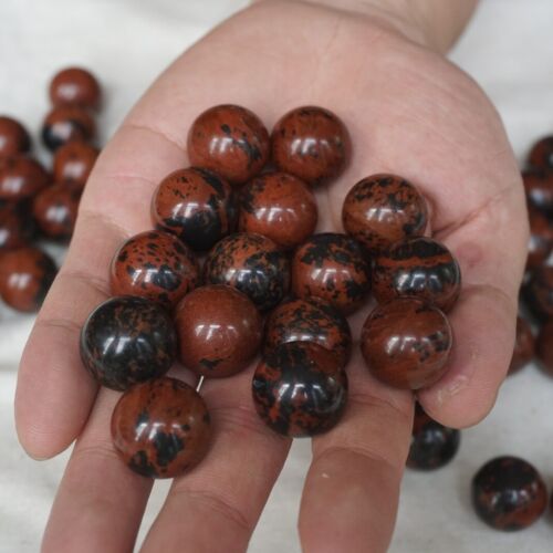 200 Pcs 4.3LB Natural Tiny Mahogany Obsidian Quartz Crystal Sphere Ball Healing 20mm