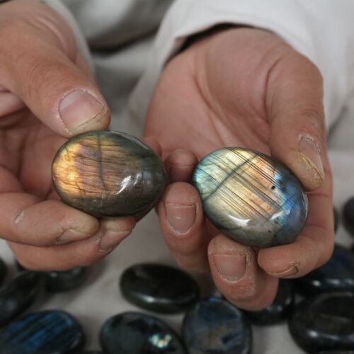 2kg 50 Pieces Natural Rainbow Labradorite Crystal Gem Spectrolite Palm Stone Healing