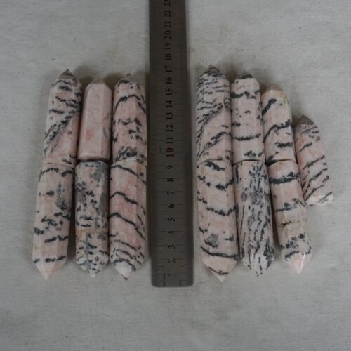 5KG 11LB 65Pcs Natural Pink Zebra Rock Jasper Crystal Point Tower Healing Sinkiang