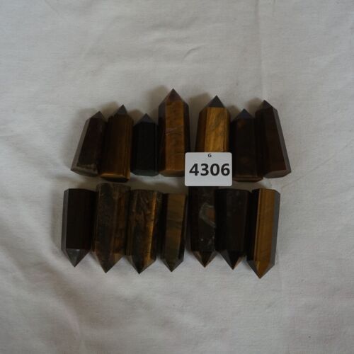 2KG 4.4LB 28Pcs Natural Tiger Eye Quartz Crystal Point Tower Polished Healing Bulk