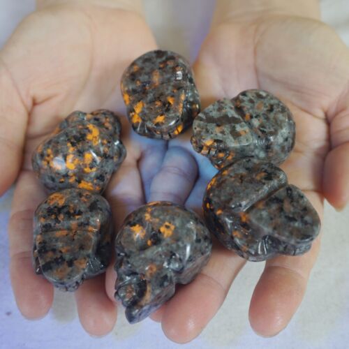 2.4LB 20Pcs Small Yooperlite Fire Stone Crystal Skull Flashing Flame Under UV