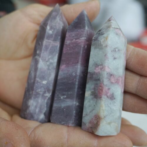 2KG 4.4LB 26Pcs Natural Red Tourmaline Quartz Crystal Points Tower Obelisk Healing Bulk