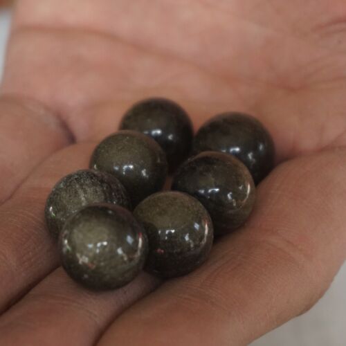 1KG 250Pcs Tiny Natural Cat Eye Obsidian Crystal Sphere Ball Healing 13-16mm