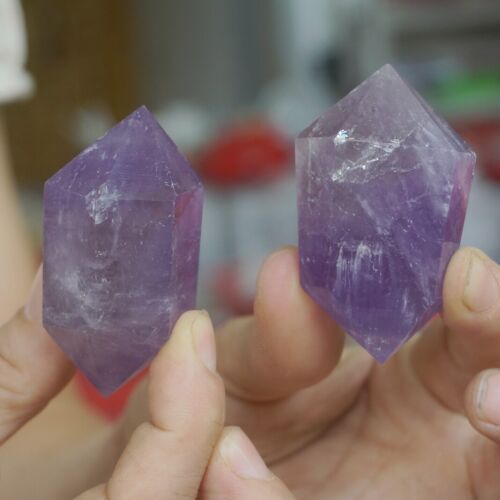 2KG 60Pcs 4.4LB Natural Purple Amethyst Quartz Crystal Double Point Wand Healing