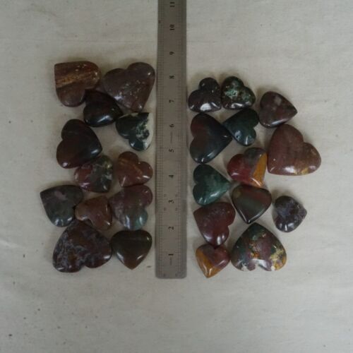 2KG 4.4LB 50Pcs Natural Ocean Jasper Onyx Quartz Crystal Love Heart Healing Bulk