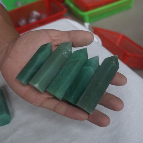 2kg 4.4LB 24Pcs Natural Green Aventurine Jade Crystal Point Tower Polished Healing