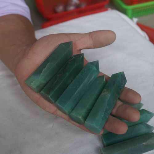 2kg 4.4LB 24Pcs Natural Green Aventurine Jade Crystal Point Tower Polished Healing